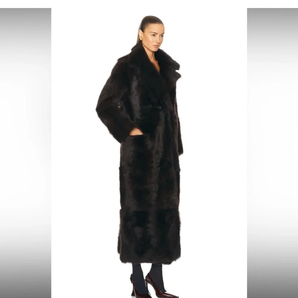 Nour Hammour “Evita” Long Coat – Chocolate Fondant - Picture 4 of 7